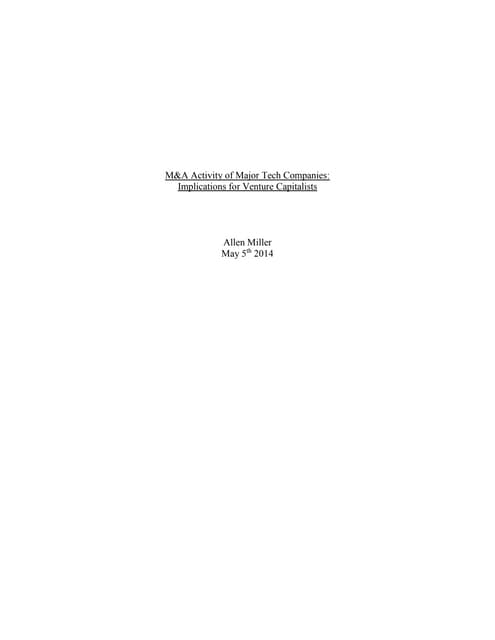 M&A Activity of Major Tech Firms