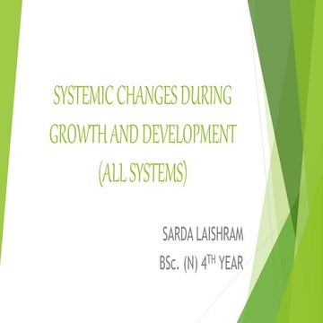 SYSTEMIC CHANGES DURING GROWTH AND DEVELOPMENT ( ALL SYSTEEMS)