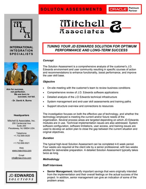 JD Edwards EnterpriseOne Solution Assessment