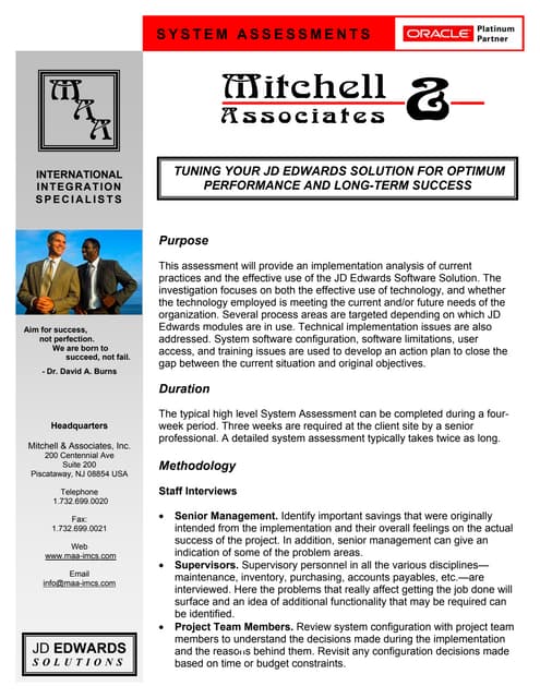 JD Edwards EnterpriseOne System Assessment
