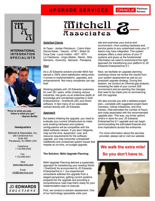 JD Edwards EnterpriseOne Upgrade Services
