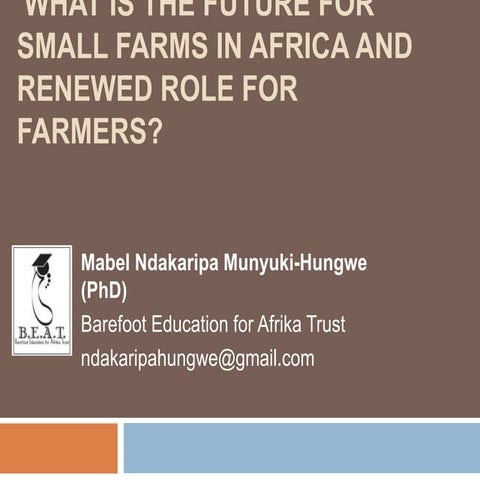  What is the Future for Small Farms in Africa and Renewed Role for Farmers? 