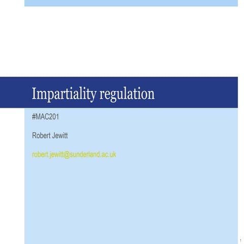 Mac201 impartiality regulation 2015