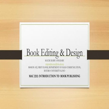 Book Editing & Design