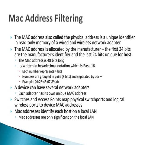 Mac addressfilters