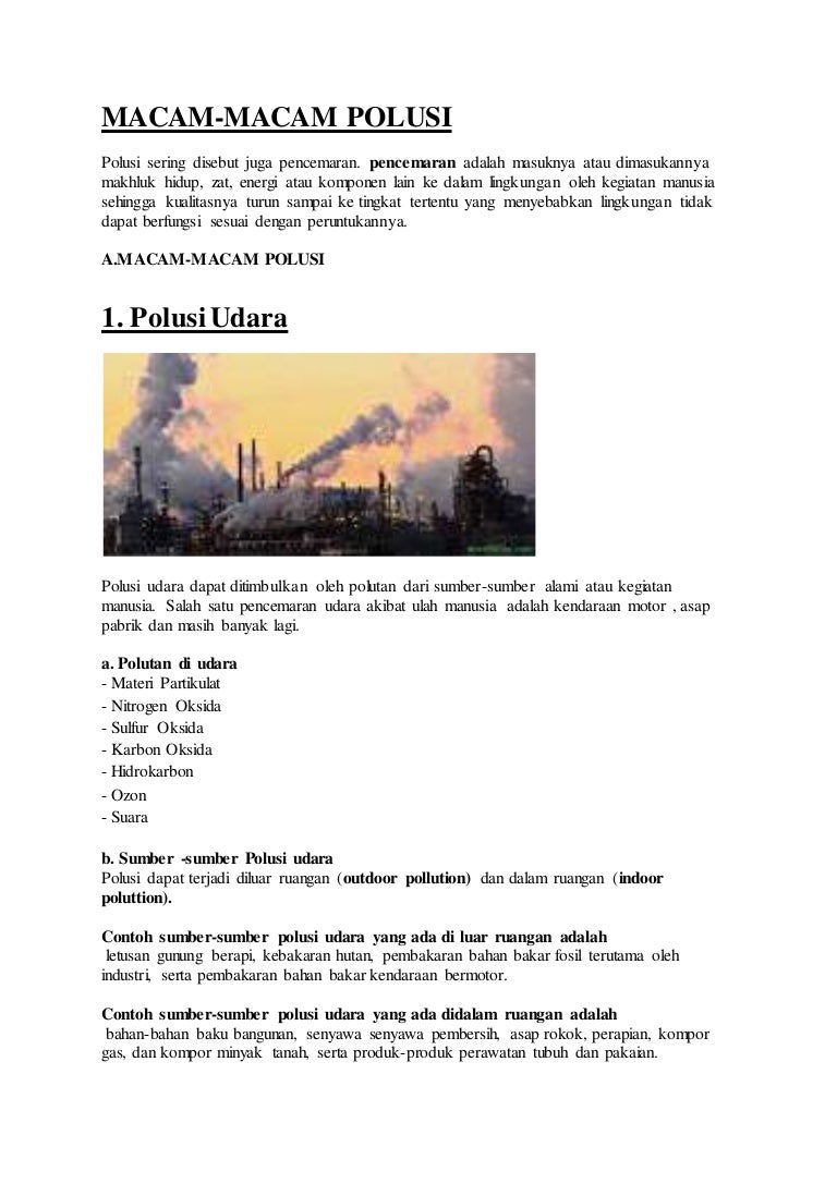 Contoh Polutan Air Yang Dapat Menstimulasi Pertumbuhan