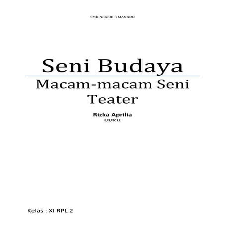 Macam macam seni teater