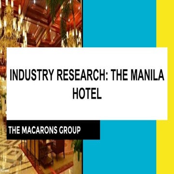The Manila Hotel From The Hotel Industry