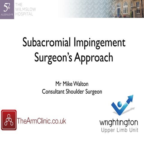 Shoulder Impingement : The Surgeon's Approach