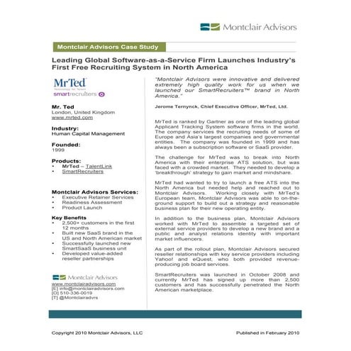 Montclair Advisors - MrTed Case Study