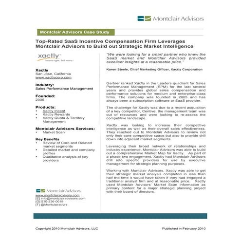 Montclair Advisors - Xactly Case Study