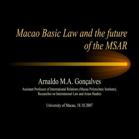 Macau Basic Law II
