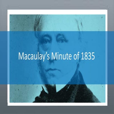 Macaulay's Minutes of 1835