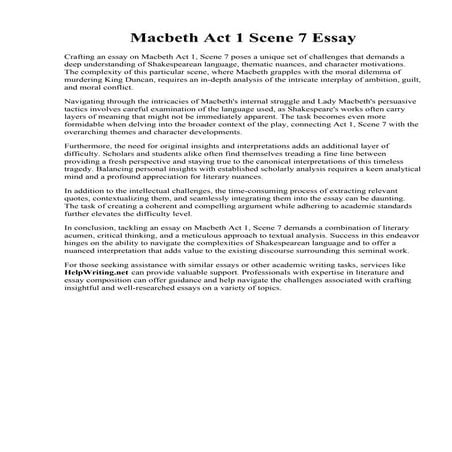 Act 1 Scene 7 Macbeth Analysis Genius – XYBAC