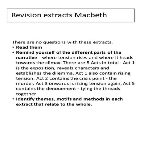 Macbeth Extracts for revision