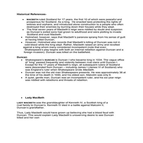 Mac beth historical references