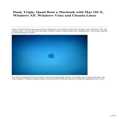 How to quad boot a macbook