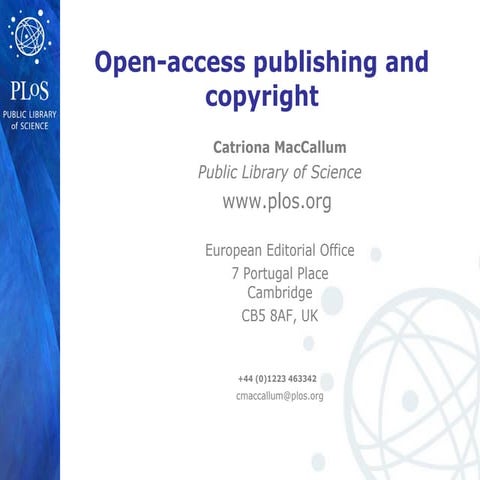 Catriona MacCallum - Open-access publishing and copyright