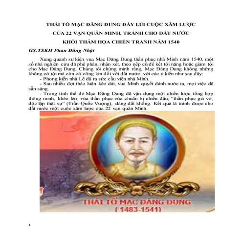 THÁI TỔ MẠC ĐĂNG DUNG