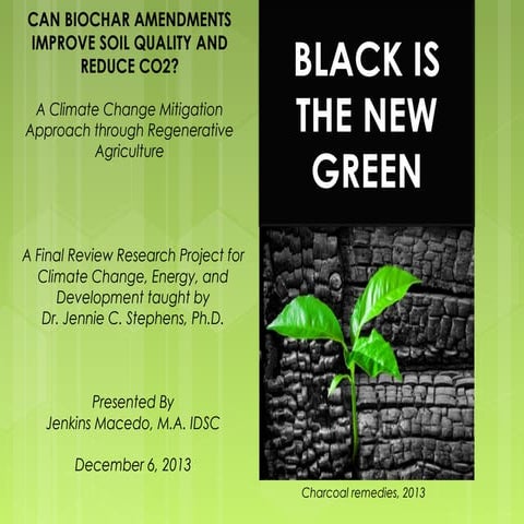 CAN BIOCHAR AMENDMENTS IMPROVE SOIL QUALITY AND REDUCE CO2? A Climate Change ...