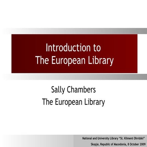 Introduction to The European Library, Republic of Macedonia