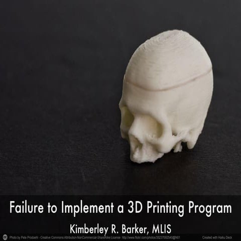 Failure to Implement a 3D Printing Program