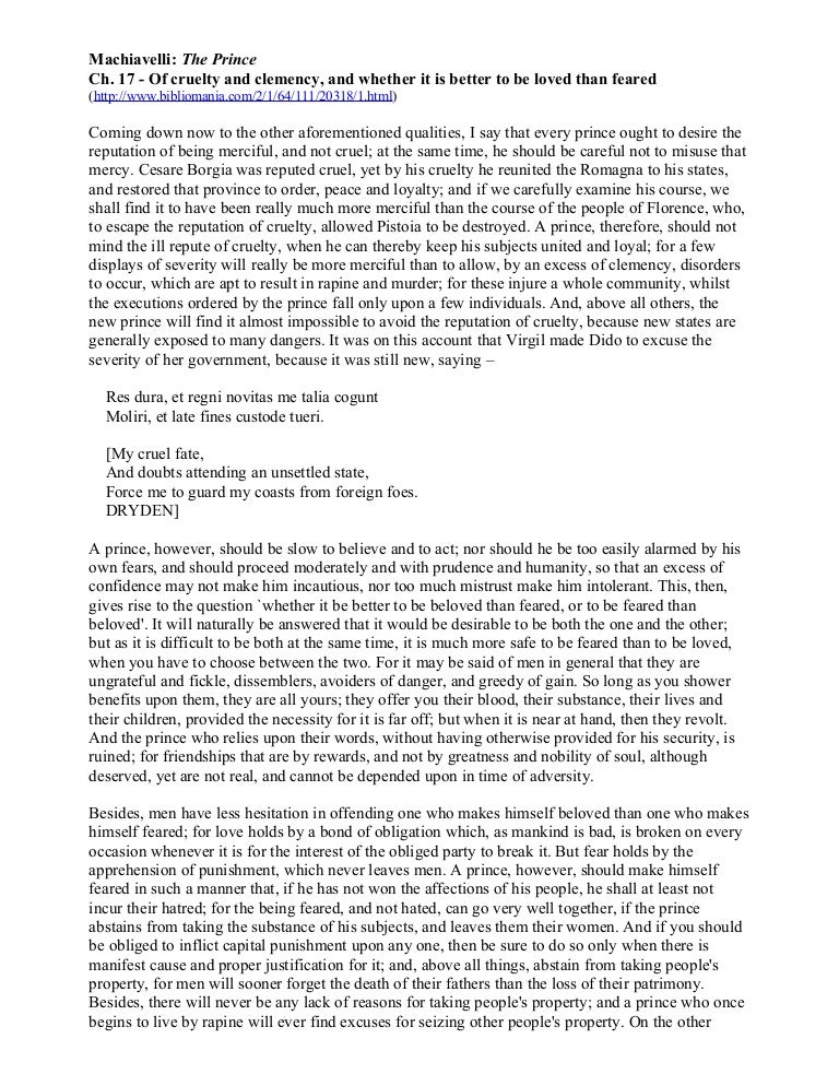 Machiavell Reading - The Prince