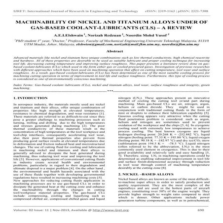 Nickel Based Superalloys:Processing and Applications. | PPTX