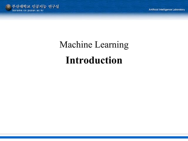 Machine Learning 1 - Introduction
