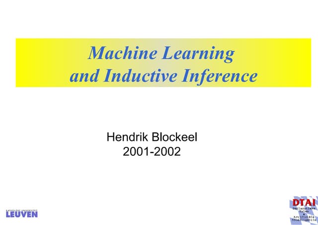 Machine Learning and Inductive Inference