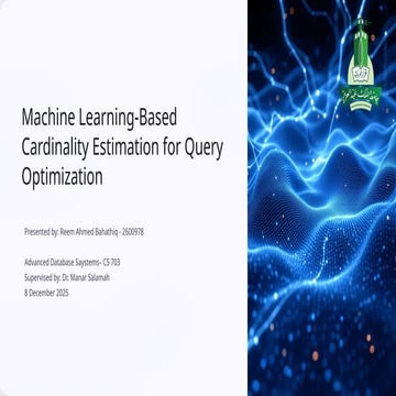 Machine Learning-Based Cardinality Estimation for Enhanced Query ...