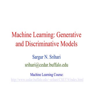 Machine Learning: Generative and Di...