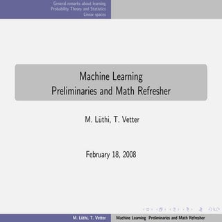 Machine Learning Preliminaries and ...