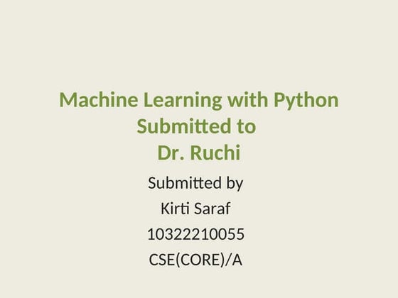 Machine Learning Overview | PDF