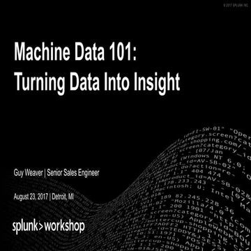 Machine Data 101