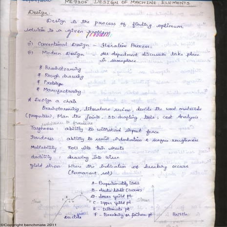 Machine design 5 (md) Mechanical Engineering handwritten classes notes (study...