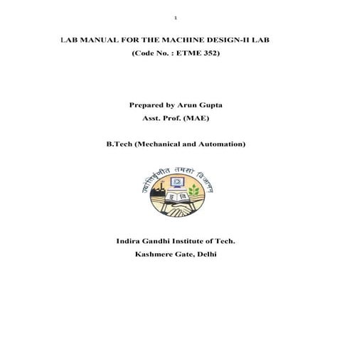 Machine design lab manual