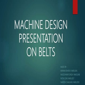 Machine Design Belts