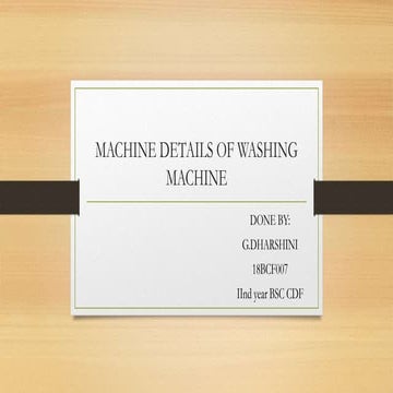 Machine details of washing machine
