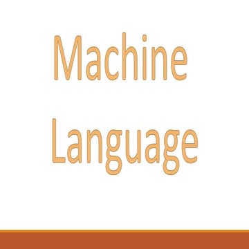 Machine language