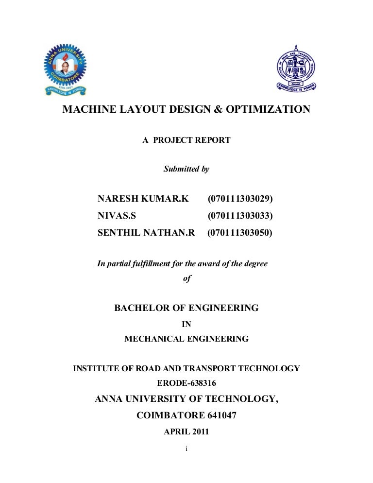 Machine Layout Design and Optimization