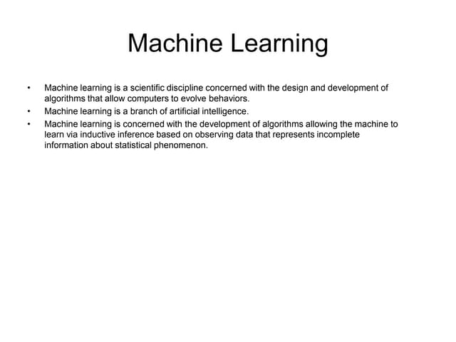 Machine learning