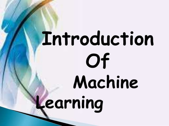 Machine learning