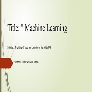 Machine Learning | PPTX