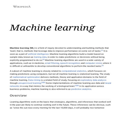 Machine learning | PDF