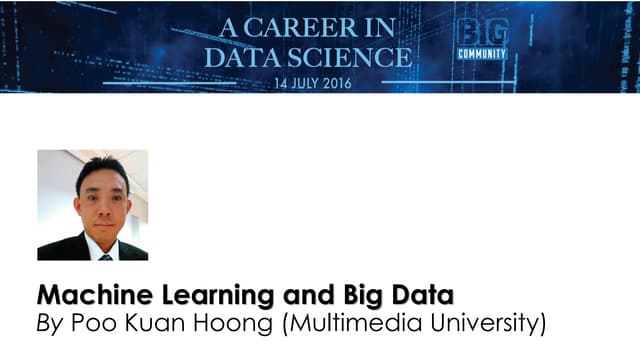 Machine learning and big data