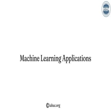 Machine Learning Applications    | IABAC