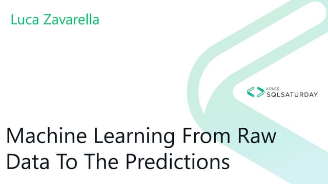 Machine Learning From Raw Data To The Predictions