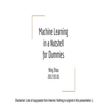 Machine learning in a nutshell for dummies