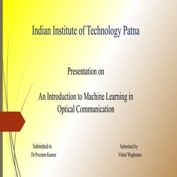 Machine learning in optical